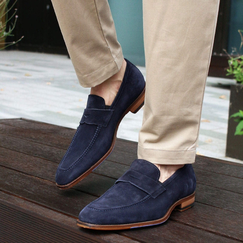 Hampton Penny Loafer – Navy Blue Suede