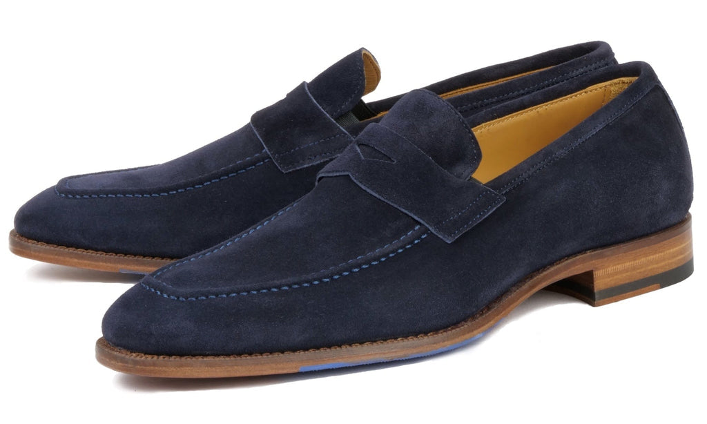 Hampton Penny Loafer – Navy Blue Suede
