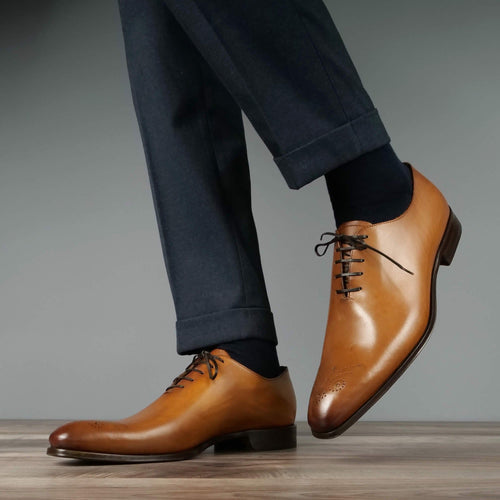 Ellington Wholecut Leather Shoes – Light Tan