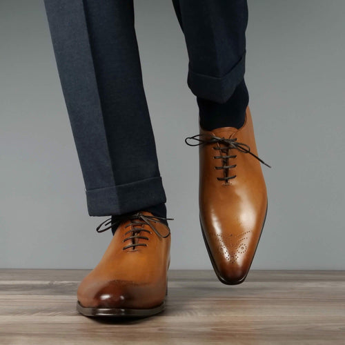 Ellington Wholecut Leather Shoes – Light Tan